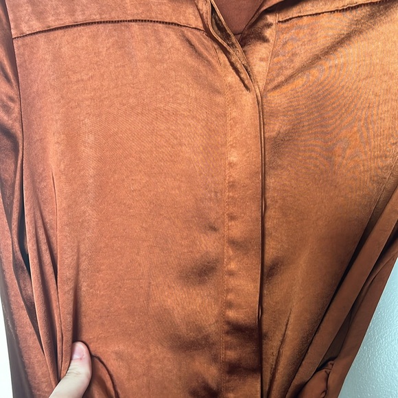 Camila Coelho Revolve Long Sleeve Satin Priscilla Mini Dress - Picture 6 of 7